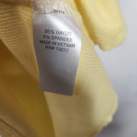 SO Ribbed Crewneck‎ Tee in Yellow Size Large - Picture 5 of 6